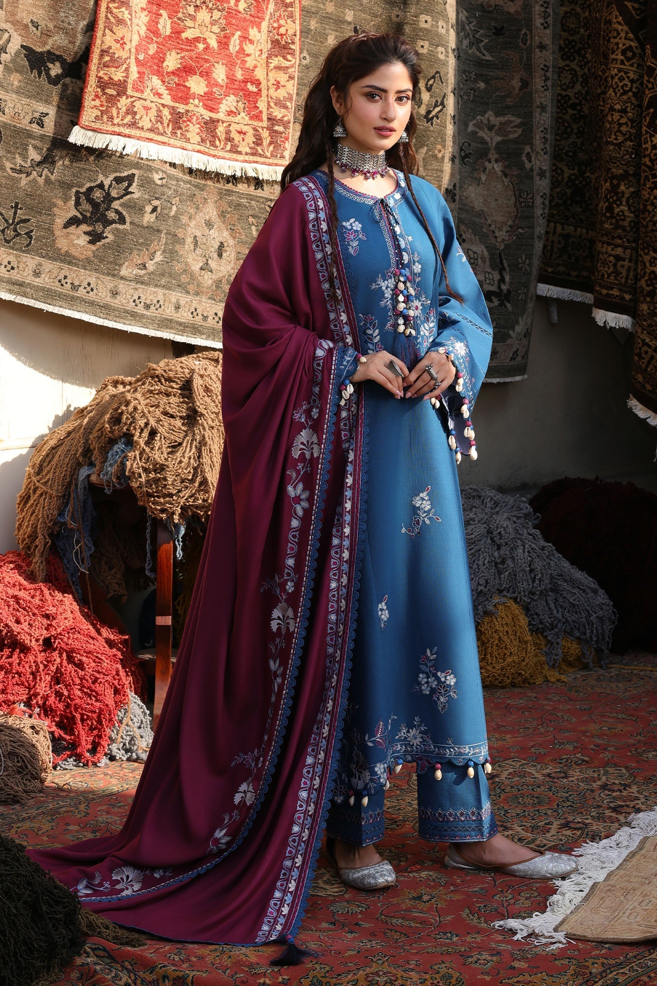 Cross Stitch Winter Unstitched 26 OCEAN REVERIE-3PC KHADDAR EMBROIDERED SUIT