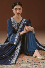Cross Stitch Winter Unstitched 26 MISTED TEAL-3PC LINEN PRINTED SUIT– Untitled-1 0011 DSC02093