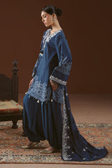 Cross Stitch Winter Unstitched 26 MISTED TEAL-3PC LINEN PRINTED SUIT– Untitled-1 0013 DSC