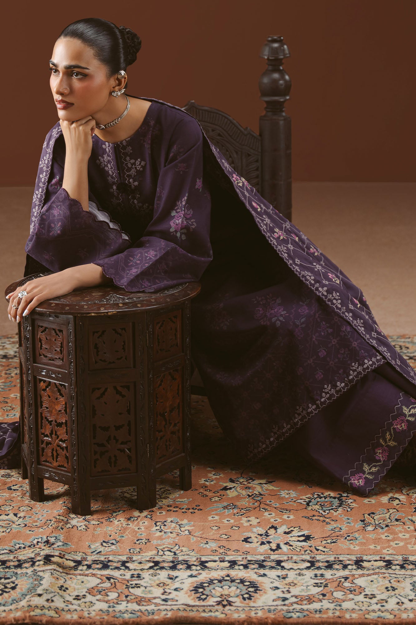 Cross Stitch Winter Unstitched 26 PURPLE MOSAIC-3PC KHADDAR EMBROIDERED SUIT– Untitled-1 0018 DSC