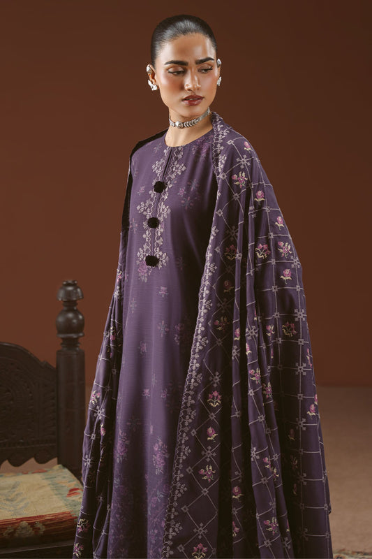 Cross Stitch Winter Unstitched 26 PURPLE MOSAIC-3PC KHADDAR EMBROIDERED SUIT– Untitled-1 0020 DSC
