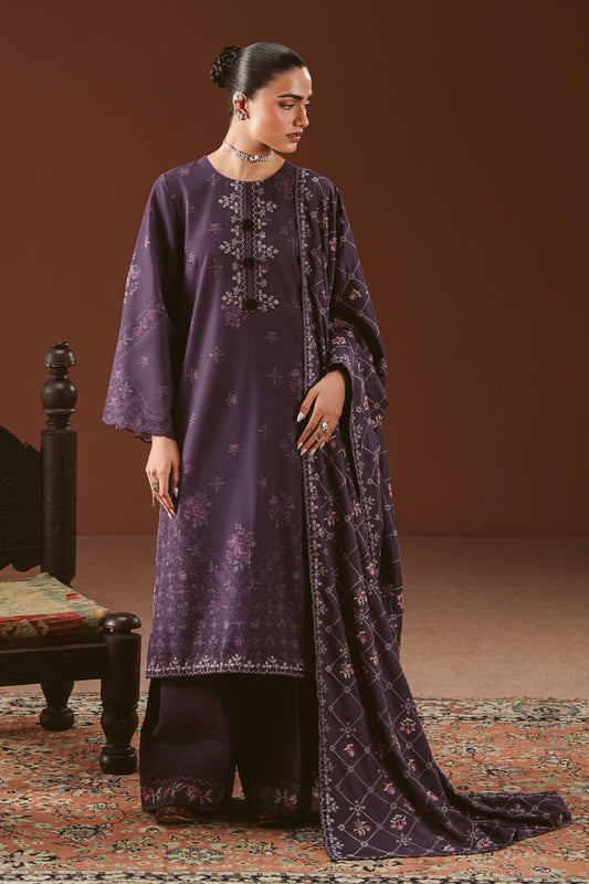 Cross Stitch Winter Unstitched 26 PURPLE MOSAIC-3PC KHADDAR EMBROIDERED SUIT