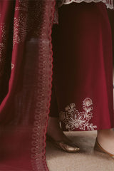Cross Stitch Winter Unstitched 26 SCARLET INK-3PC LINEN PRINTED SUIT– Untitled-1 0032 DSC01685
