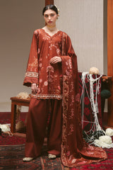 Cross Stitch Winter Unstitched 26 SEPIA GRACE- 3PC MARINA PRINTED SUIT