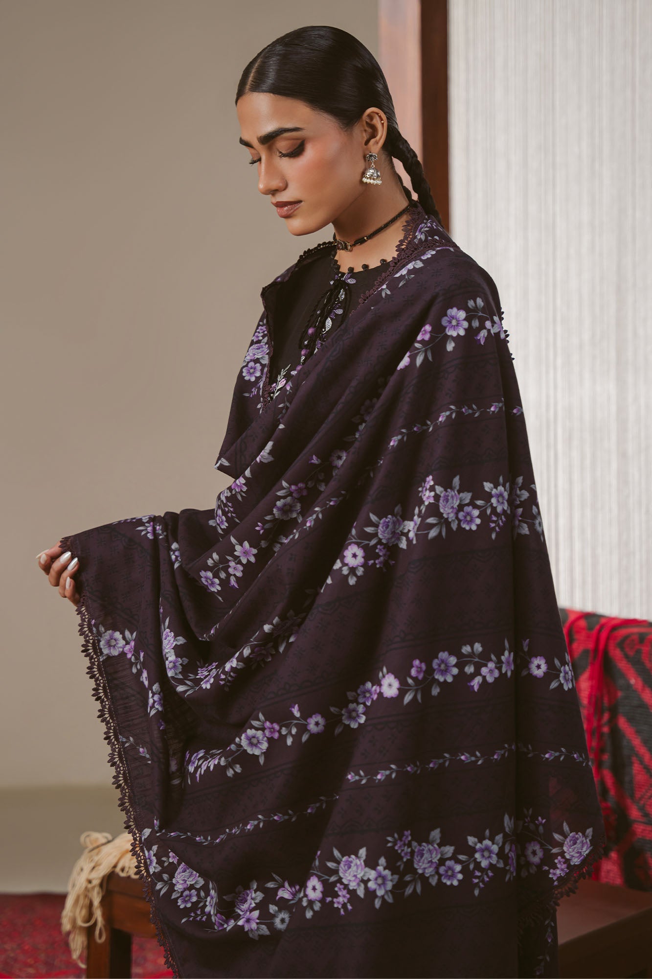 Cross Stitch Winter Unstitched 26 SABLE FLORET-3PC KHADDAR PRINTED SUIT– Untitled-1 0073 DSC00631