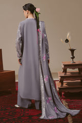 Cross Stitch Winter Unstitched 26 VIOLET HAZE-3PC LINEN EMBROIDERED SUIT– Untitled-1 0092 DSC00136