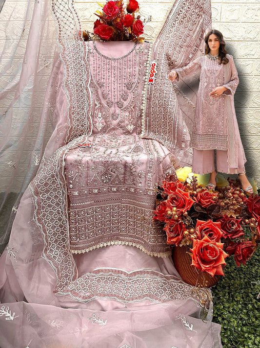 ORGANZA EMBROIDERED SUIT WITH HEAVY HANDWORK