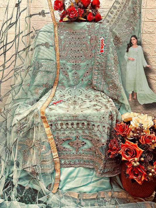 GEORGETTE EMBROIDERED SUIT WITH HANDWORK