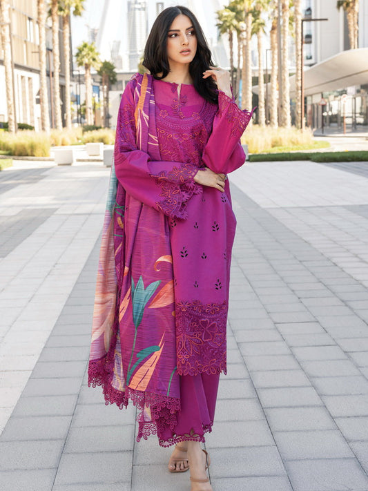 Rang Rasiya Carnation Embroidered Lawn 2025 | D-10