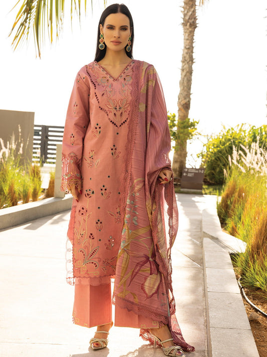 Rang Rasiya Carnation Embroidered Lawn 2025 | D-09