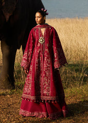 Hussain Rehar Luxury Lawn 2025 | Jeevan | Mahogany